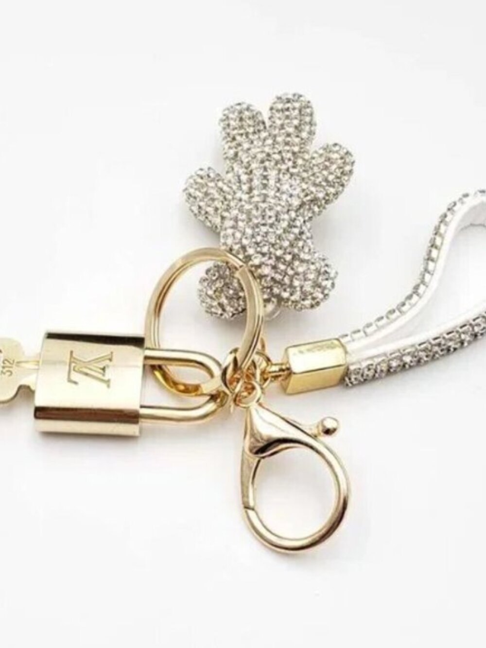 Authentic Louis Vuitton Gold Padlock 🔒 Key Set w/ Unbranded Bag Charm - Picture 7 of 8